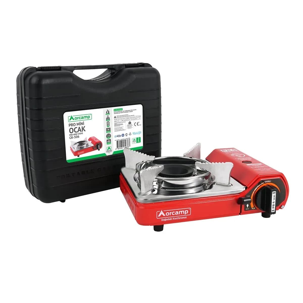 ORCAMP  TEKLİ MİNİ PORTATİF OCAK GAZ STOP EMNİYETLİ 