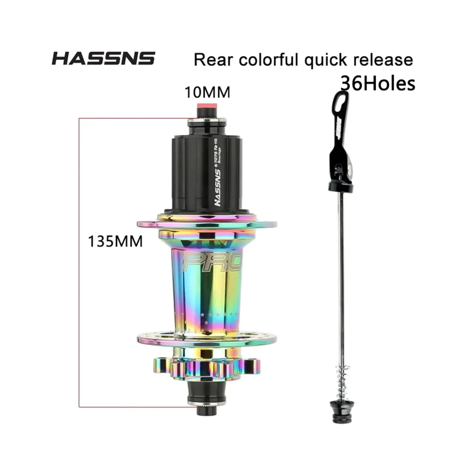 HASSNS PRO7 36 DELİK RAİNBOW AREKA BİSİKLET GÖBEĞİ